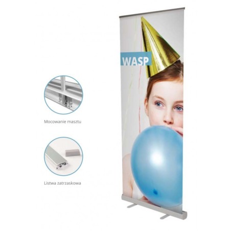 Roll-up WASP o szer. 85 cm | Prezentuj swoją firmę profesjonalnie!