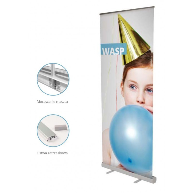 Roll-up Wasp 100 x 208 cm z wydrukiem - solidny i niedrogi